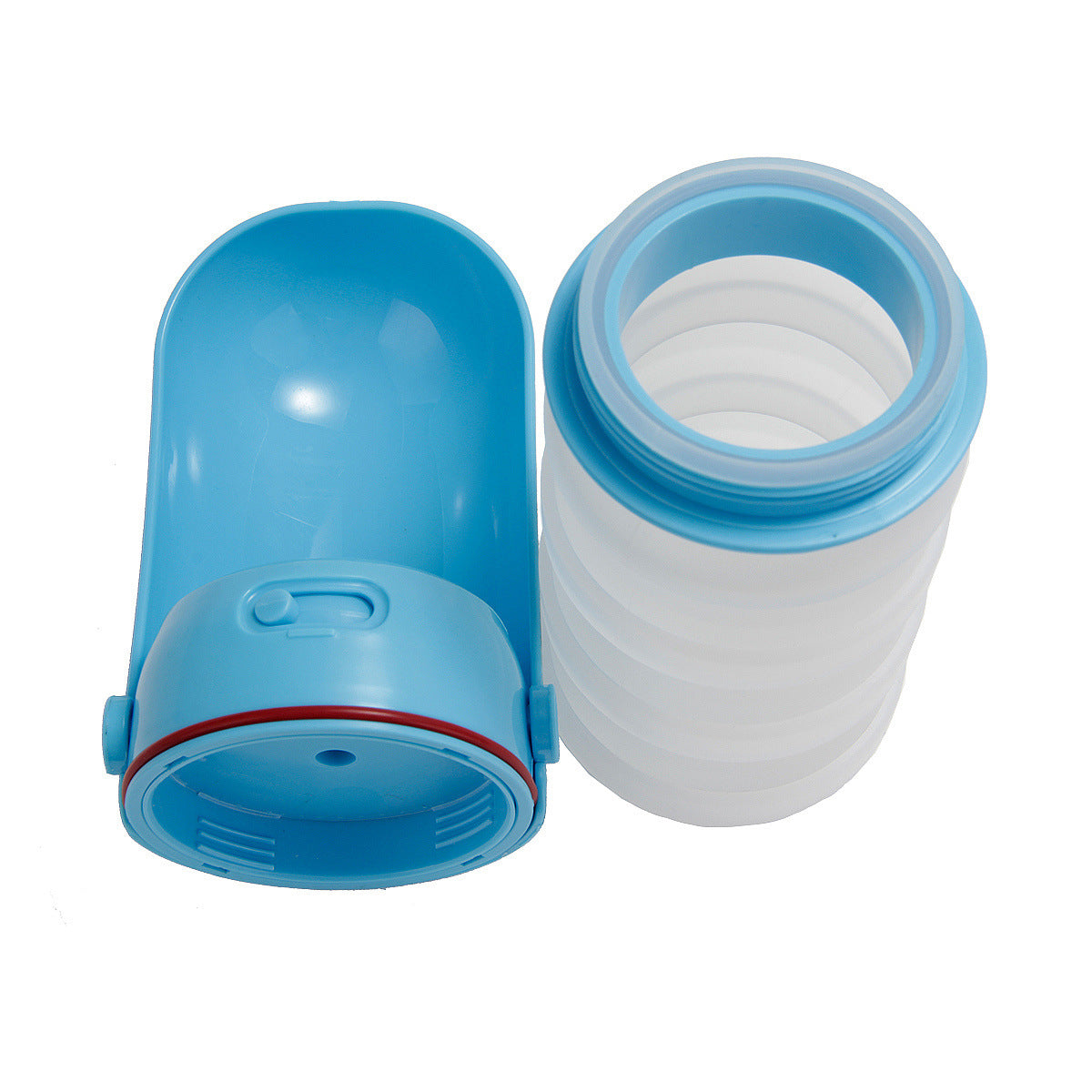 KFX-8356925 Portable Silicone Pet Water Cup - Collapsible Outdoor Drinking Bowl, 350ml Capacity, Available in Blue, Green, Pink
