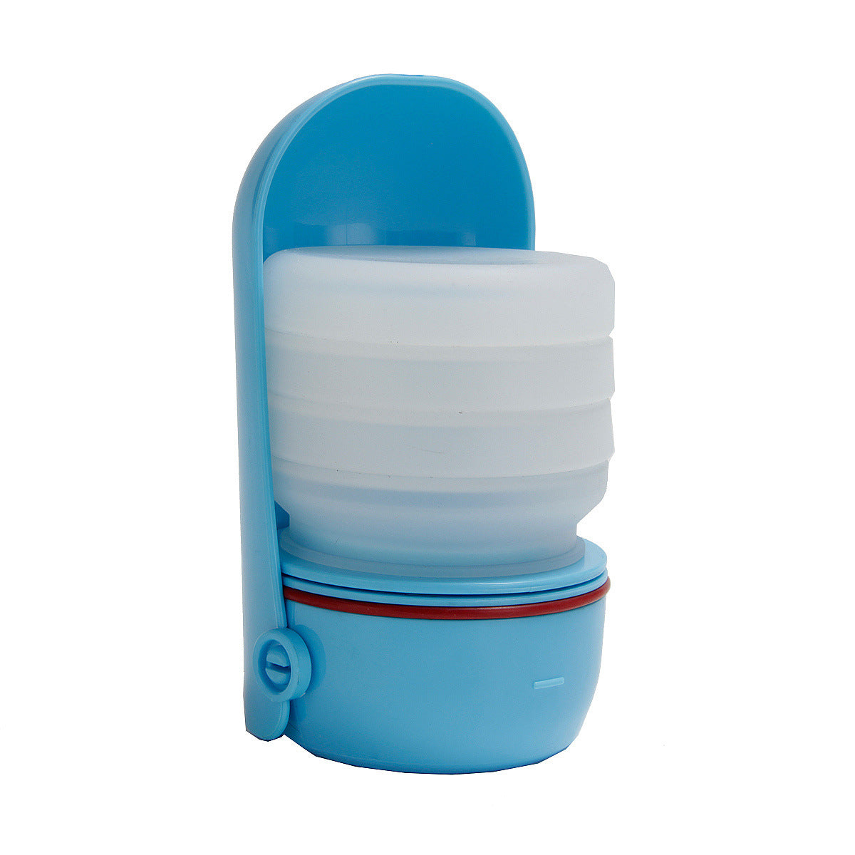 KFX-8356925 Portable Silicone Pet Water Cup - Collapsible Outdoor Drinking Bowl, 350ml Capacity, Available in Blue, Green, Pink