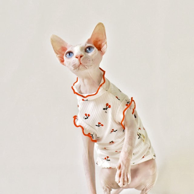 KFX-8357437 Summer Sleeveless Cat Vest in Various Colors - Rubber Material for Warmth
