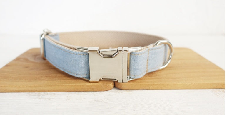 KFX-8360637 Light Blue and Yellow Medium to Large Dog Traction Collar and Rope Set