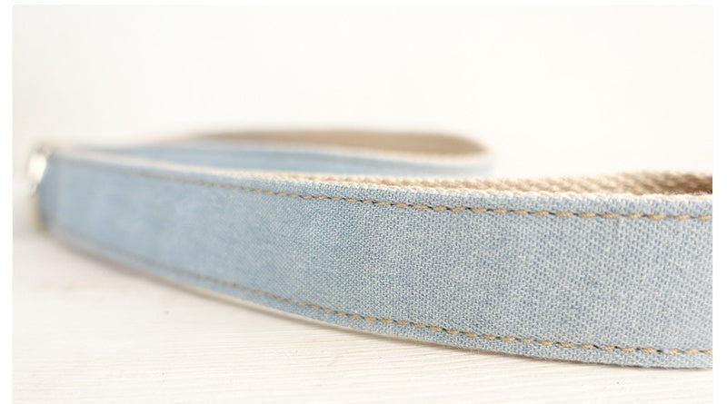 KFX-8360637 Light Blue and Yellow Medium to Large Dog Traction Collar and Rope Set