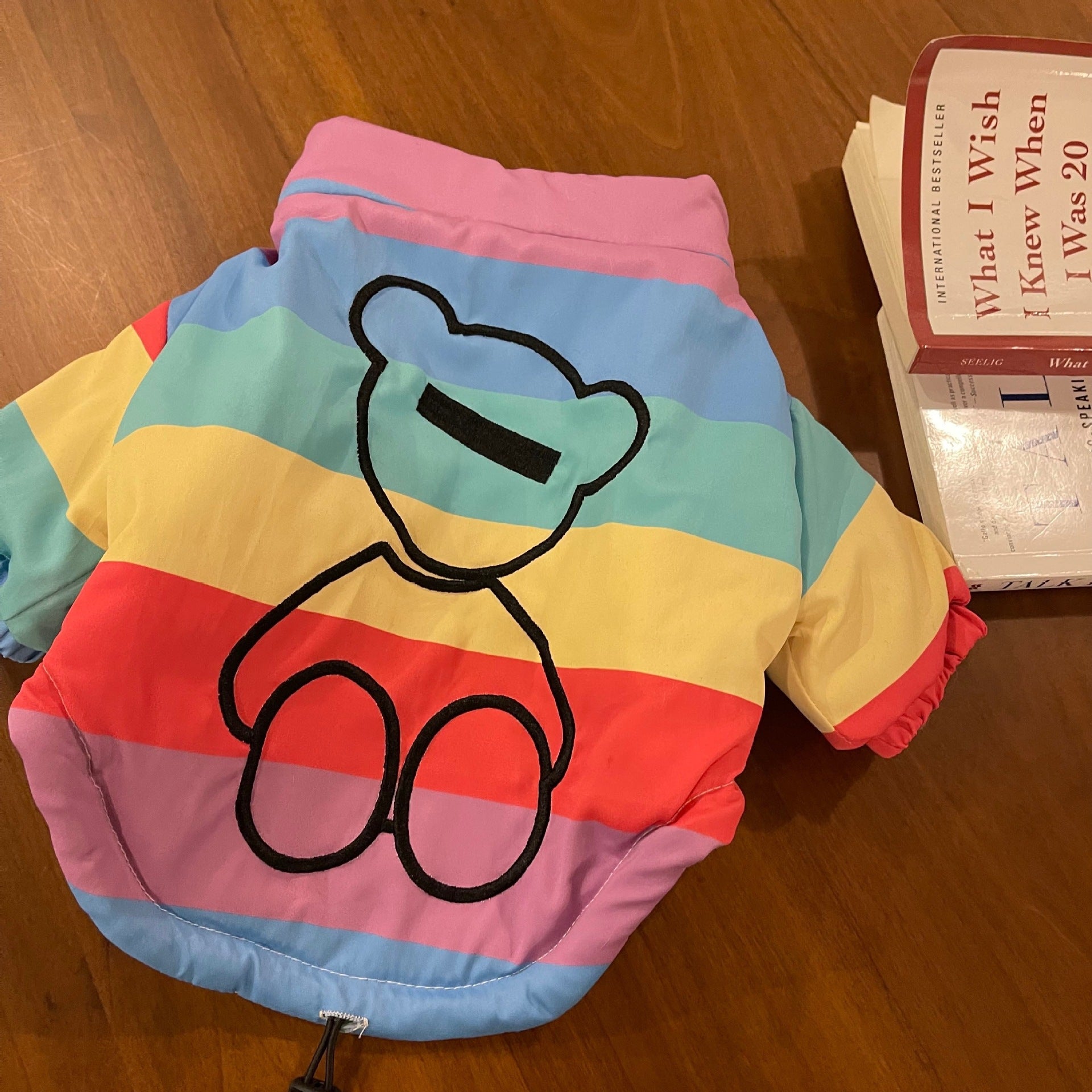 KFX-8361277 Rainbow Polyester Pet Clothes for Pugs, Schnauzers, and Teddy Dogs - Available in Multiple Sizes