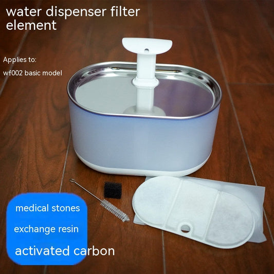 KFX-8362685 Pet Water Dispenser Replacement Filter Core with Cotton and Cleaning Brush for Dogs and Cats