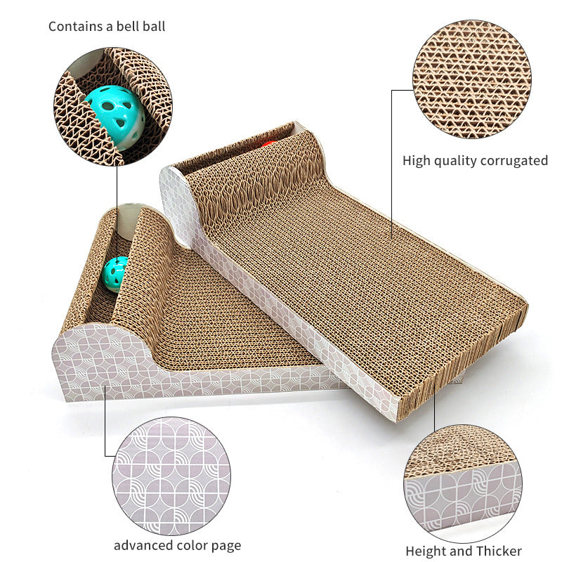 KFX-8364093 Large Corrugated Paper Cat Scratch Board - Durable and Stylish Claw Toy