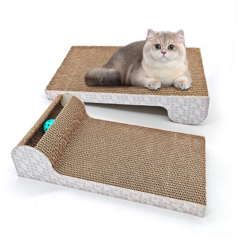 KFX-8364093 Large Corrugated Paper Cat Scratch Board - Durable and Stylish Claw Toy