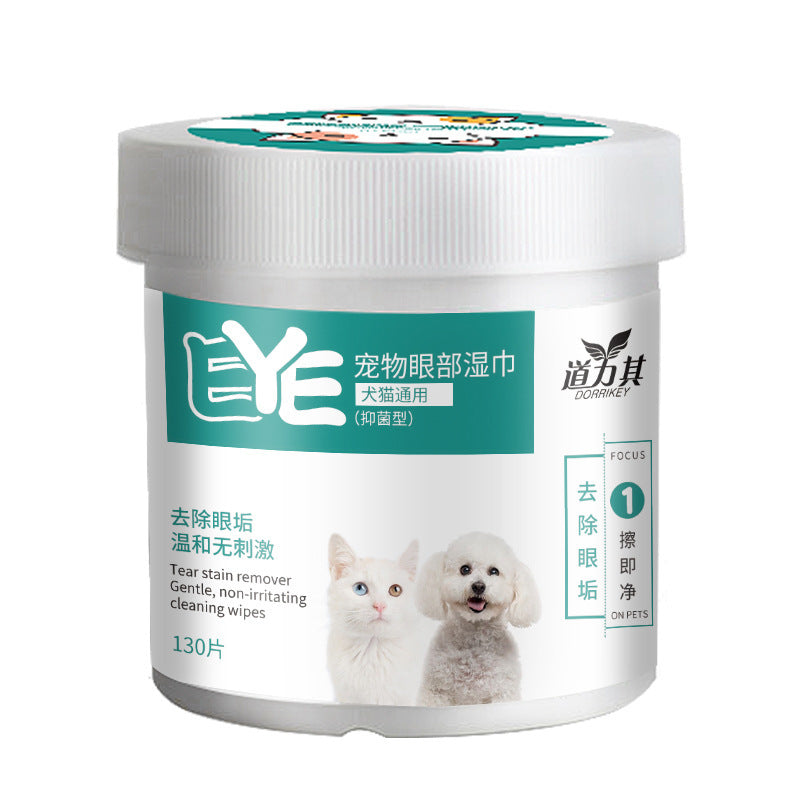 KFX-8364477 Pet Eye Wipes for Dogs and Cats – Tear and Dirt Removal – 130 Count