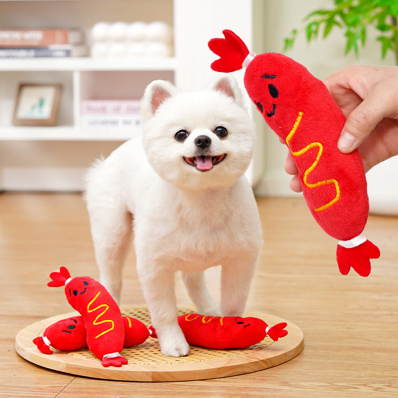 KFX-8365245 Bite-Resistant Plush Dog Toy with Sound for Stress Relief