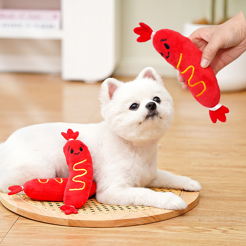 KFX-8365245 Bite-Resistant Plush Dog Toy with Sound for Stress Relief