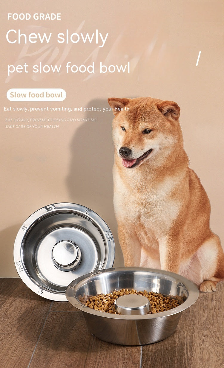 KFX-8368573 Stainless Steel Pet Slow Food Bowl for Cats - Multiple Sizes Available