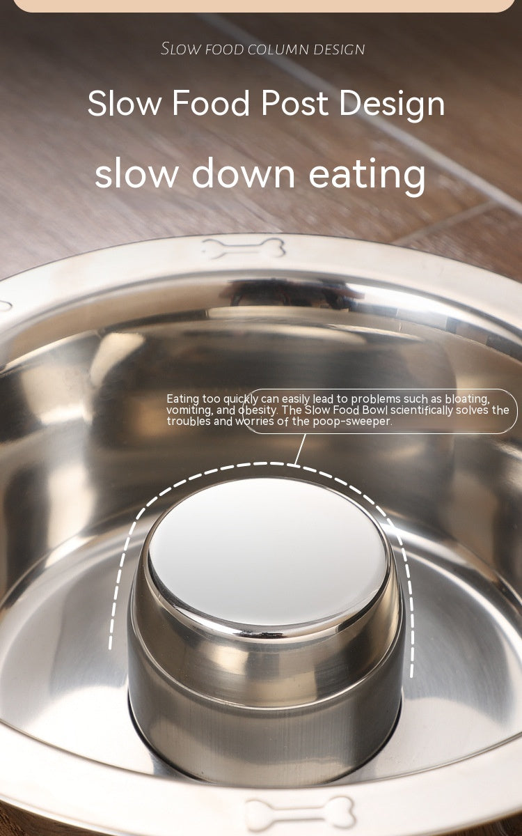 KFX-8368573 Stainless Steel Pet Slow Food Bowl for Cats - Multiple Sizes Available