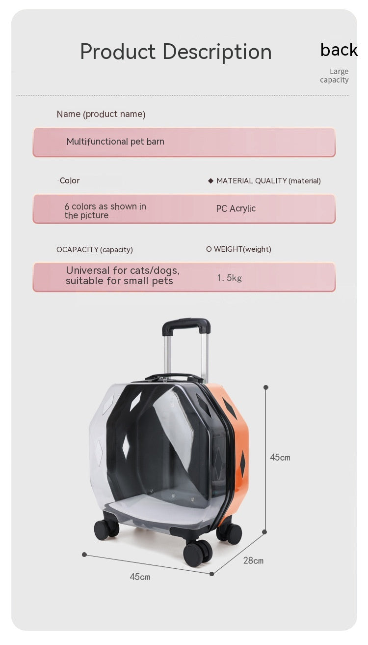 KFX-8368829 Translucent Cartoon Pet Backpack with Ventilation for Dogs and Cats - 10kg Capacity