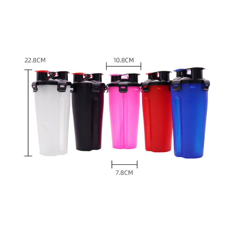 KFX-8369853 Portable 2-in-1 Dog Water and Food Cup - Outdoor Drinking Bottle for Pets, 350ml Capacity