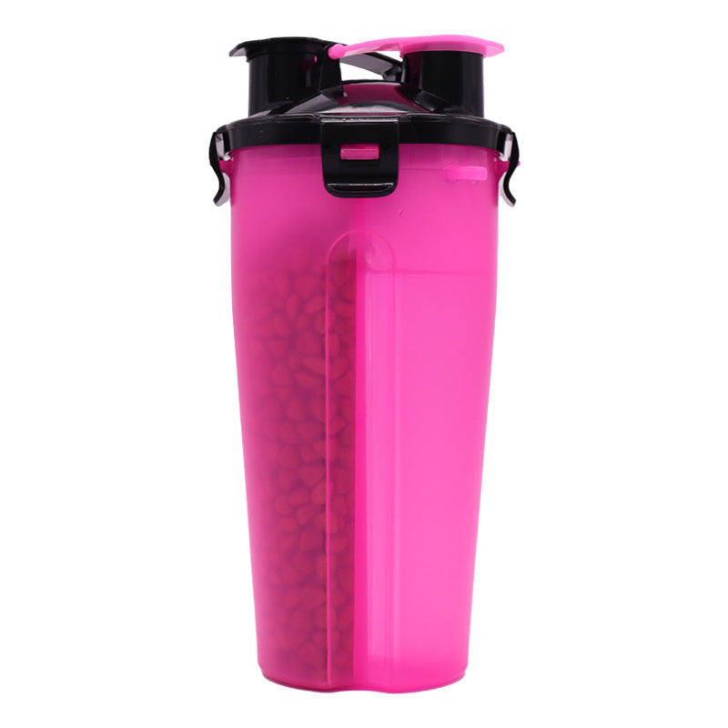 KFX-8369853 Portable 2-in-1 Dog Water and Food Cup - Outdoor Drinking Bottle for Pets, 350ml Capacity
