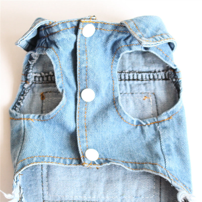 KFX-8370749 Denim Dog Vest for Small to Large Breeds - Sizes XS to 2XL
