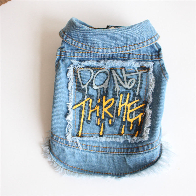 KFX-8370749 Denim Dog Vest for Small to Large Breeds - Sizes XS to 2XL
