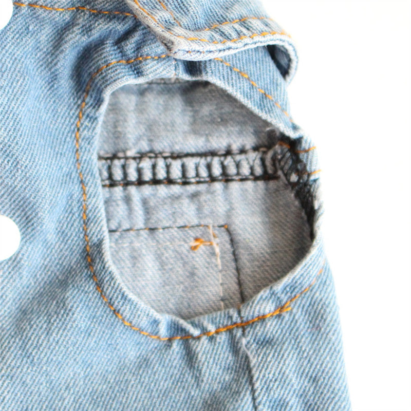 KFX-8370749 Denim Dog Vest for Small to Large Breeds - Sizes XS to 2XL