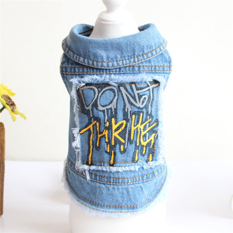 KFX-8370749 Denim Dog Vest for Small to Large Breeds - Sizes XS to 2XL