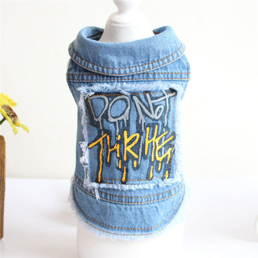KFX-8370749 Denim Dog Vest for Small to Large Breeds - Sizes XS to 2XL