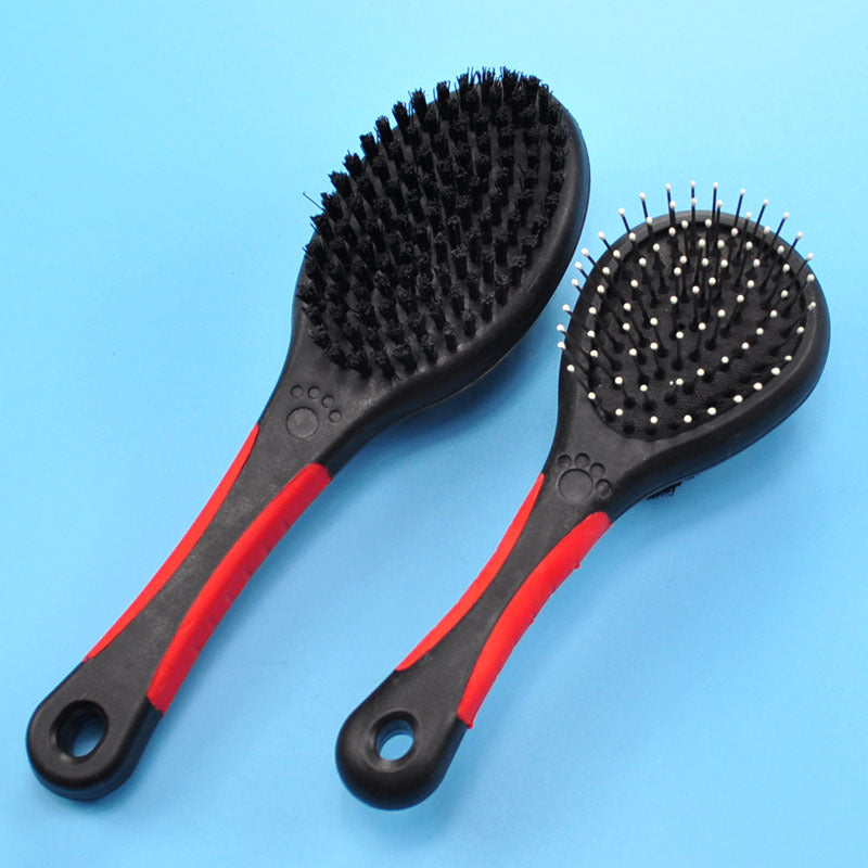 KFX-8373949 Double-Sided Pet Hair Brush with Steel Needle Comb for Gentle Grooming