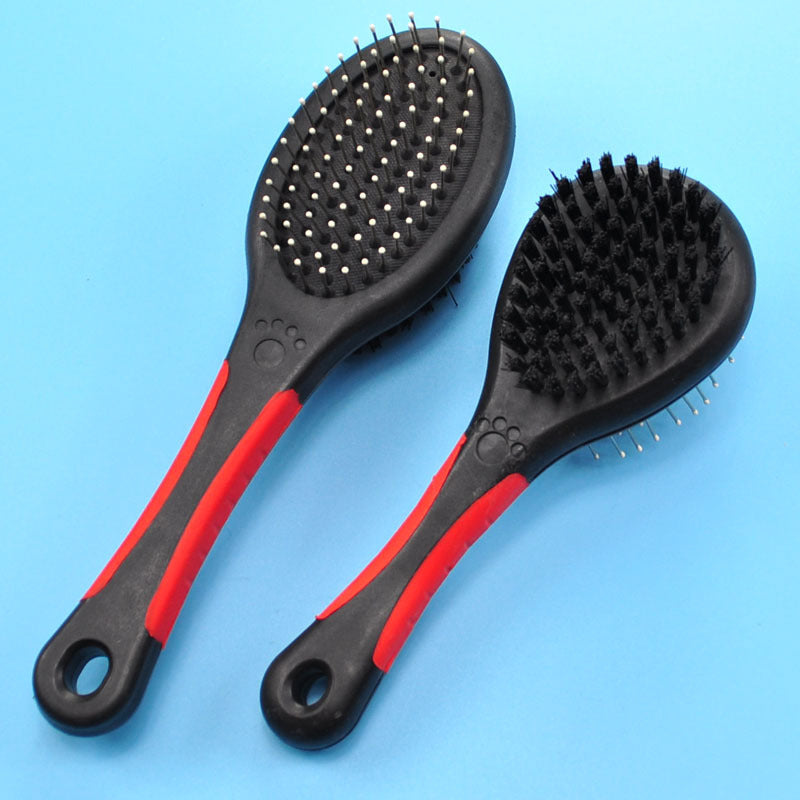 KFX-8373949 Double-Sided Pet Hair Brush with Steel Needle Comb for Gentle Grooming