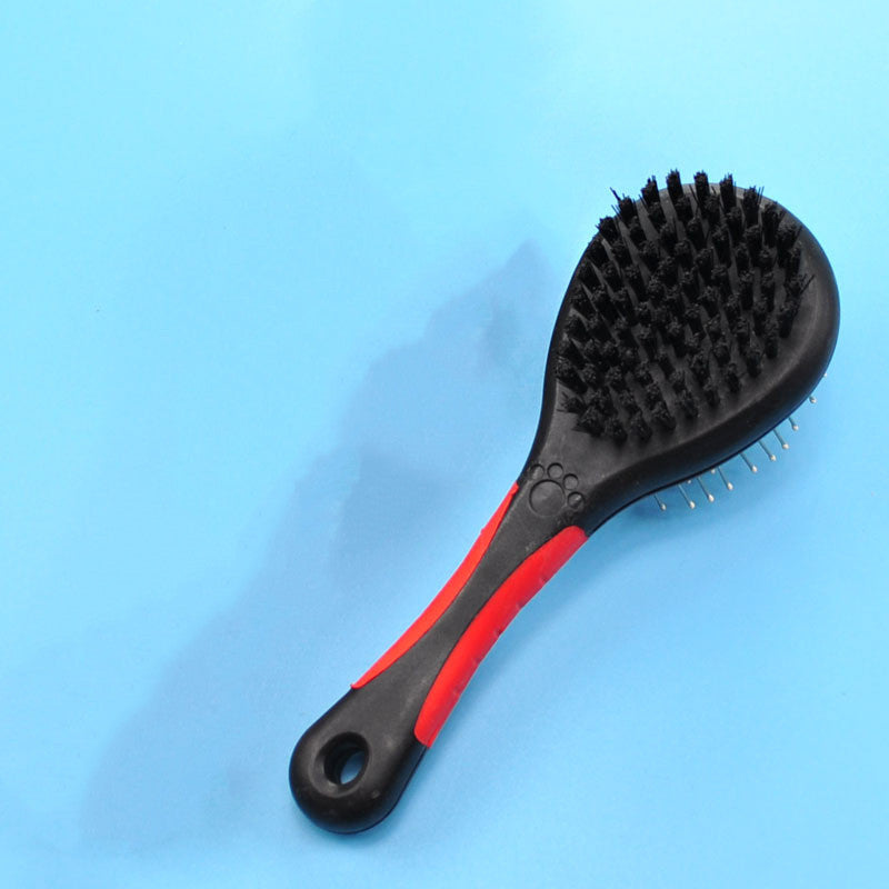 KFX-8373949 Double-Sided Pet Hair Brush with Steel Needle Comb for Gentle Grooming