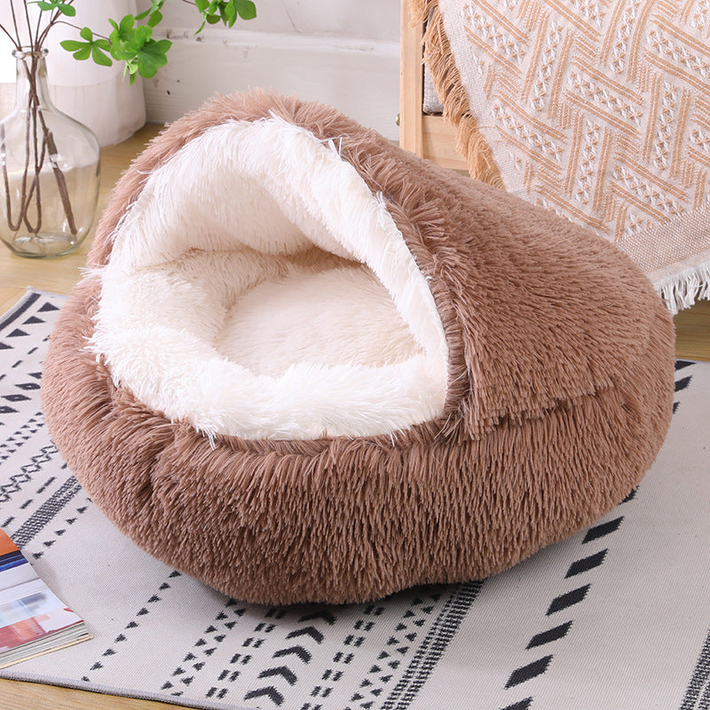 KFX-8376381 Waterproof Semi-Enclosed Dog Kennel with Plush Interior and Multiple Color Options