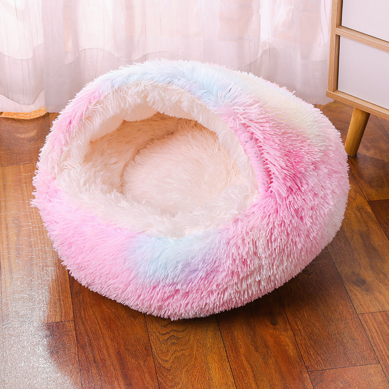 KFX-8376381 Waterproof Semi-Enclosed Dog Kennel with Plush Interior and Multiple Color Options