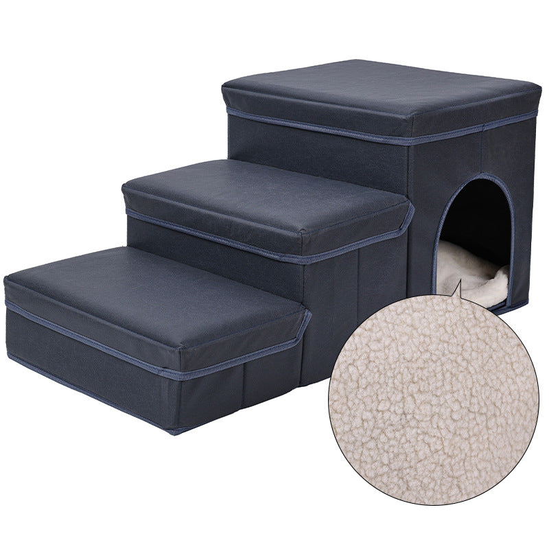 KFX-8376509 Multifunctional Pet Stairs and Cat Kennel Cage for Easy Sofa and Bed Access