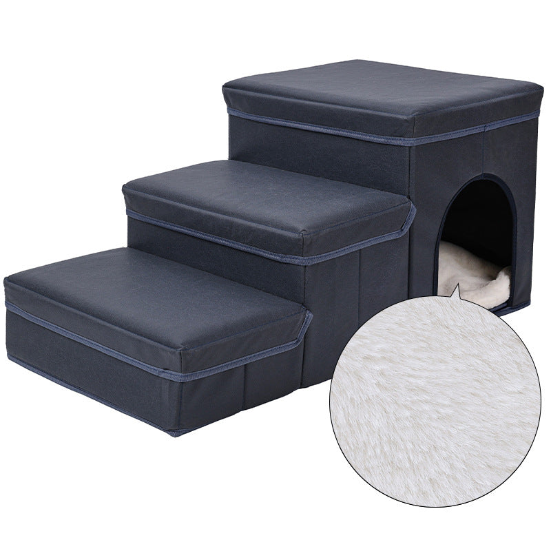 KFX-8376509 Multifunctional Pet Stairs and Cat Kennel Cage for Easy Sofa and Bed Access