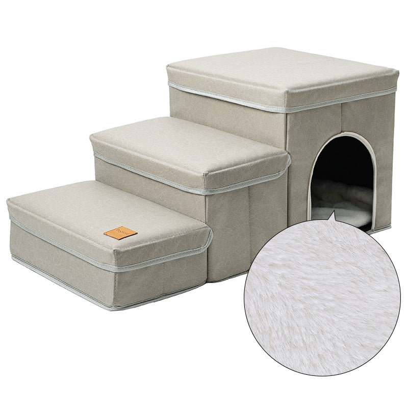 KFX-8376509 Multifunctional Pet Stairs and Cat Kennel Cage for Easy Sofa and Bed Access