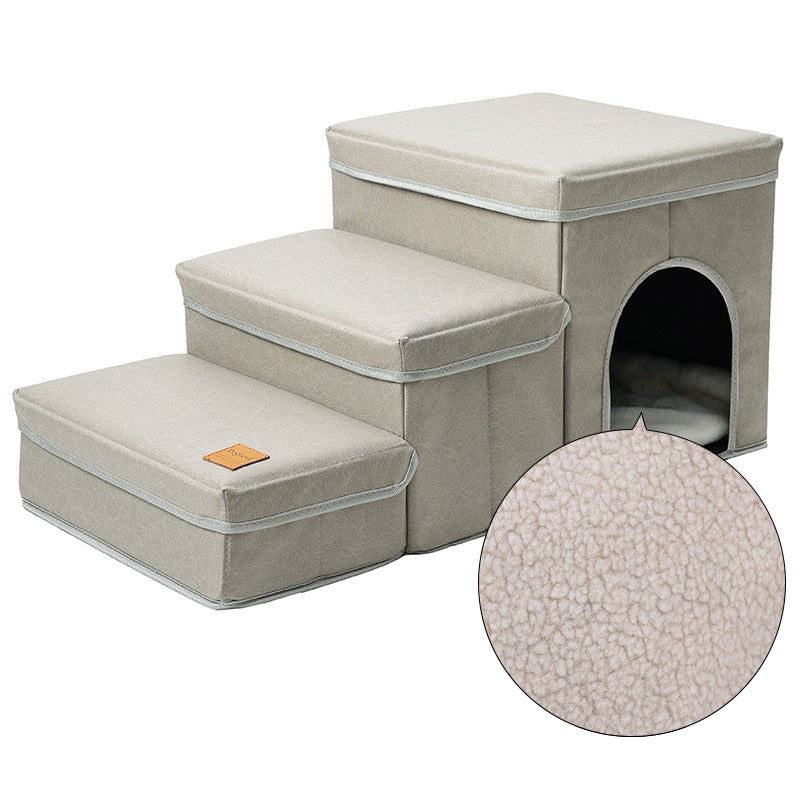 KFX-8376509 Multifunctional Pet Stairs and Cat Kennel Cage for Easy Sofa and Bed Access