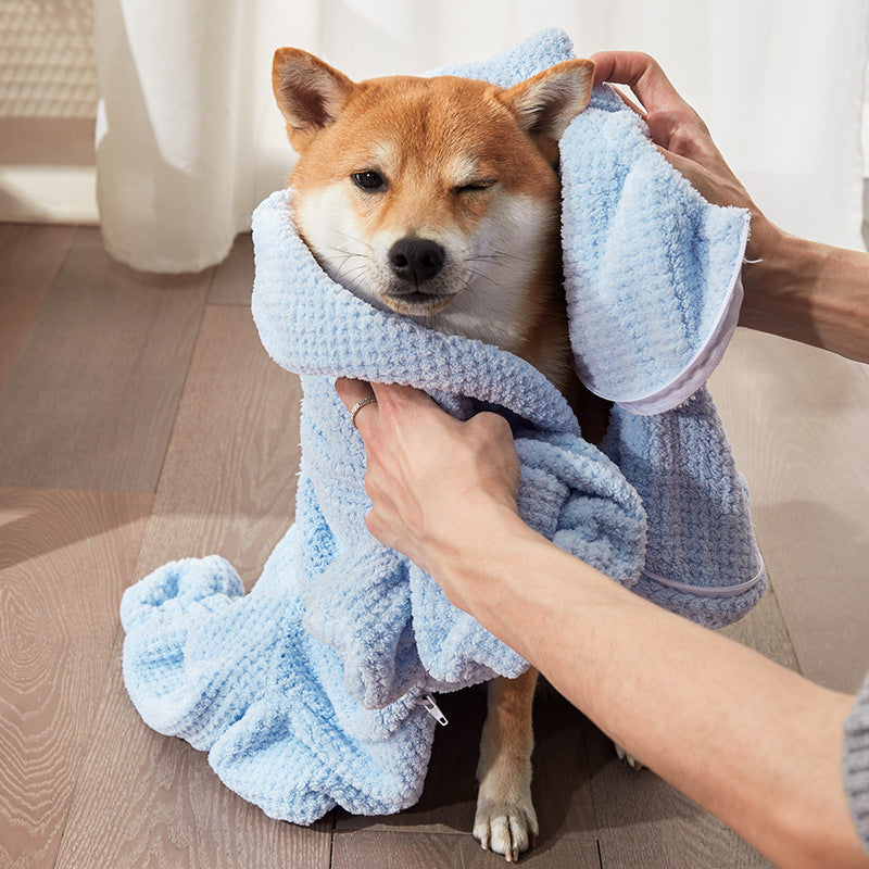 KFX-8377789 Quick-Drying Absorbent Cotton Towel for Pets - Multiple Sizes Available