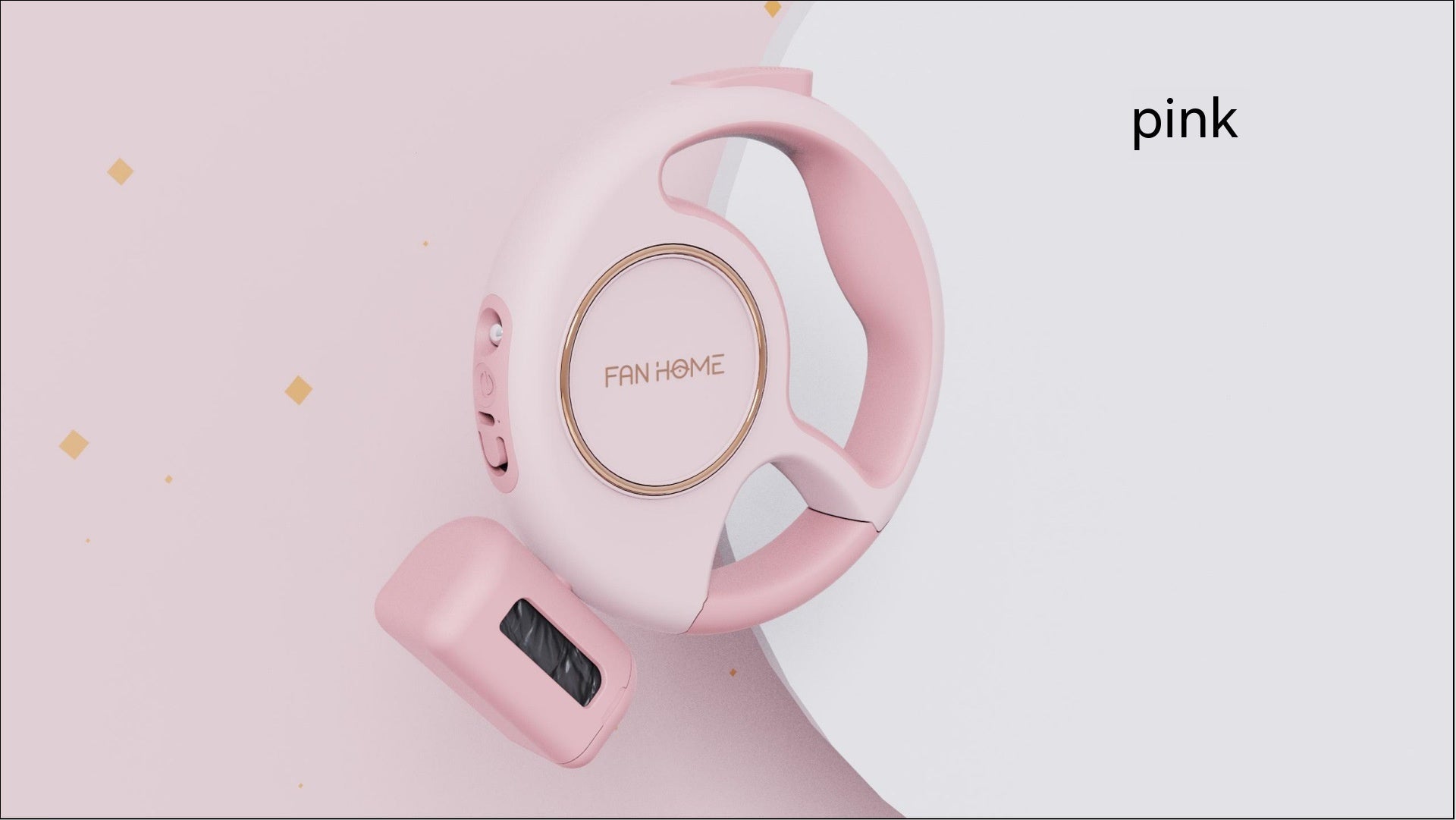 KFX-8377917 Automatic Retractable LED Dog Leash with Hand Grip - Pink and Light Gray, 201.8mm Length