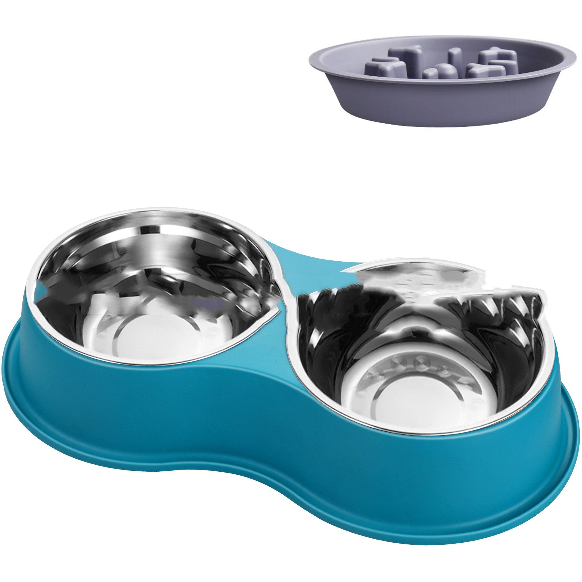 KFX-8378301 Pet Slow Feeder Bowl with Removable Stainless Steel Insert for Dogs and Cats - Multiple Colors Available