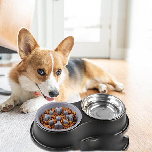 KFX-8378301 Pet Slow Feeder Bowl with Removable Stainless Steel Insert for Dogs and Cats - Multiple Colors Available