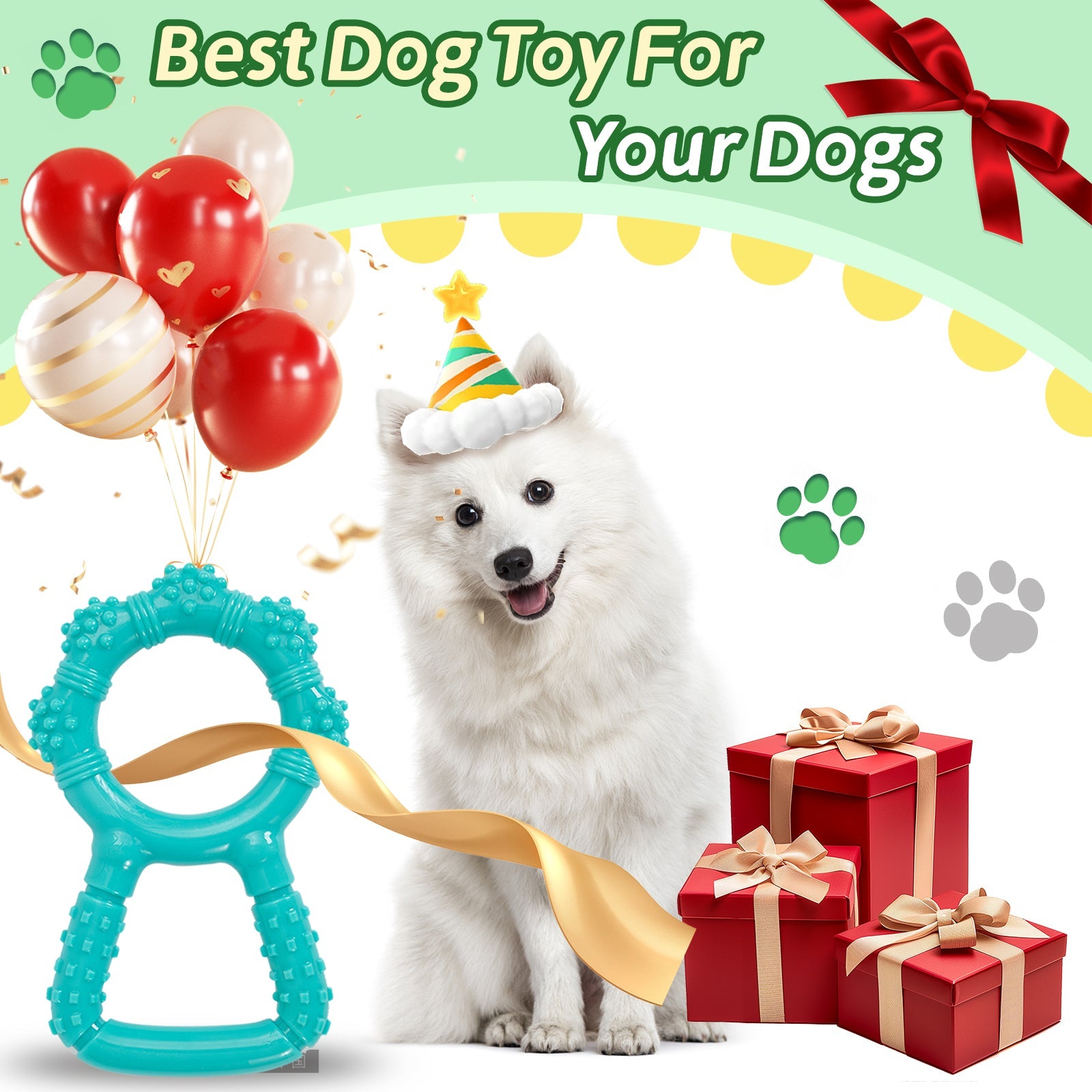 KFX-8379581 Interactive Dog Chewing Toy with Teeth Grinding Function and Pull Ring Design