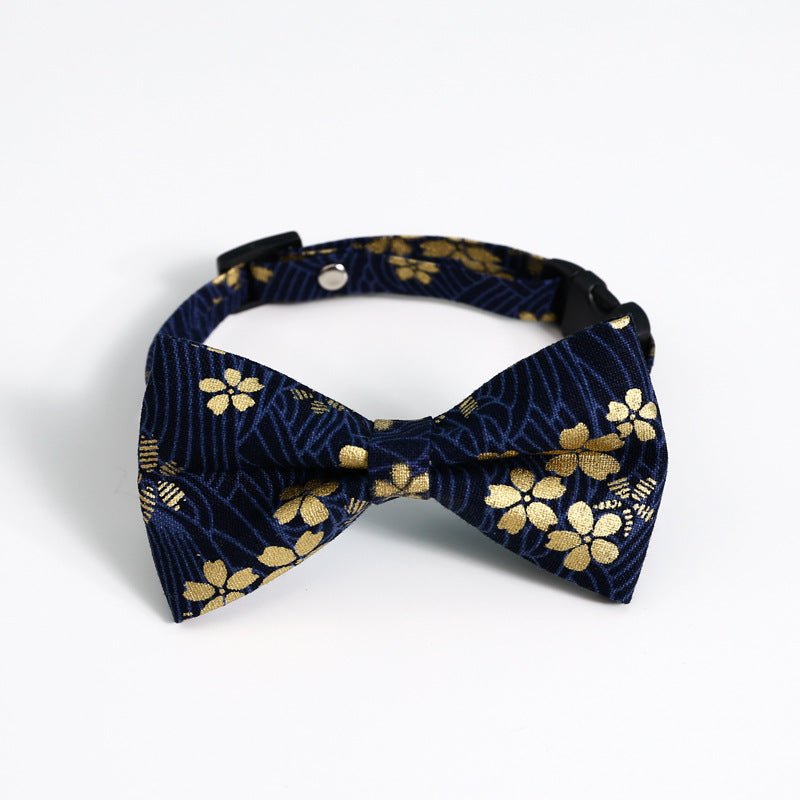 KFX-8380093 Chinese Style Bow Tie Accessories in Red and Blue Floral Pattern for All Seasons