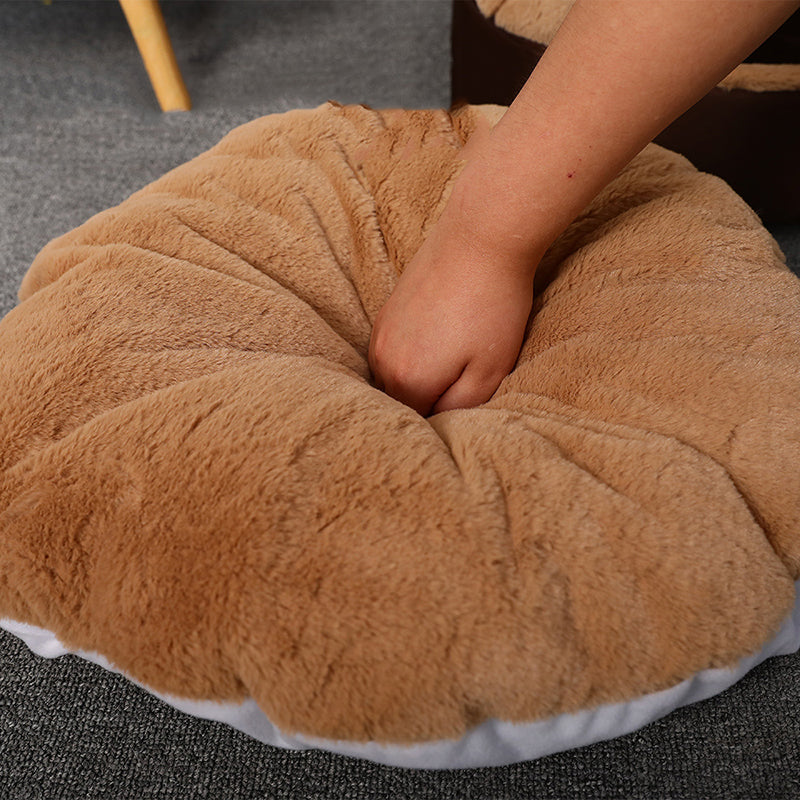 KFX-8382909 Cotton Semi-Enclosed Tent Bed for Small Pets in Brown and Pink - Hand Washable