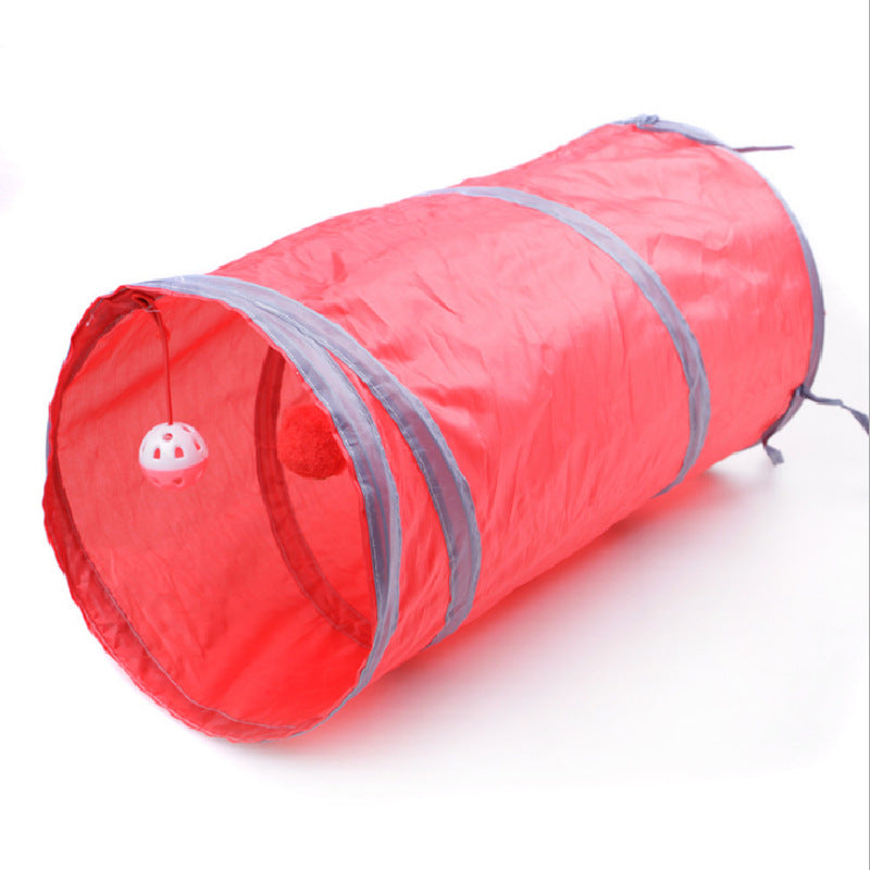 KFX-8383165 Collapsible Cat Tunnel with Interactive Balls for Play and Rest