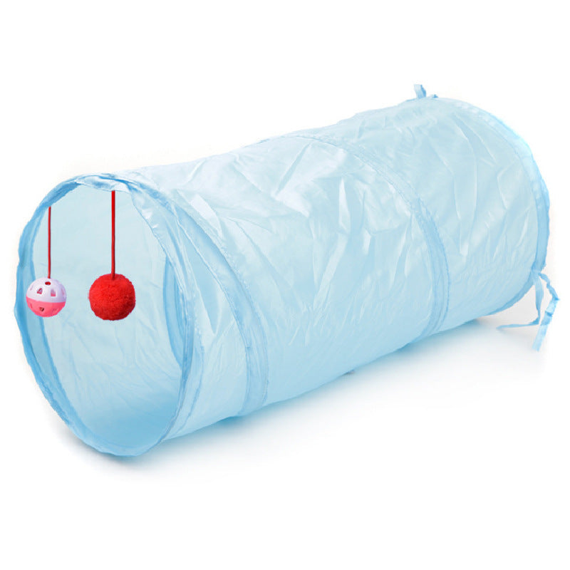 KFX-8383165 Collapsible Cat Tunnel with Interactive Balls for Play and Rest