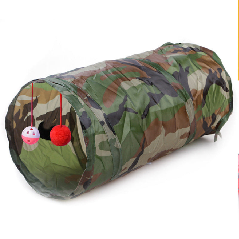KFX-8383165 Collapsible Cat Tunnel with Interactive Balls for Play and Rest