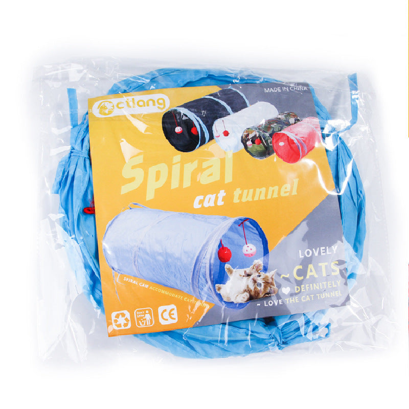 KFX-8383165 Collapsible Cat Tunnel with Interactive Balls for Play and Rest