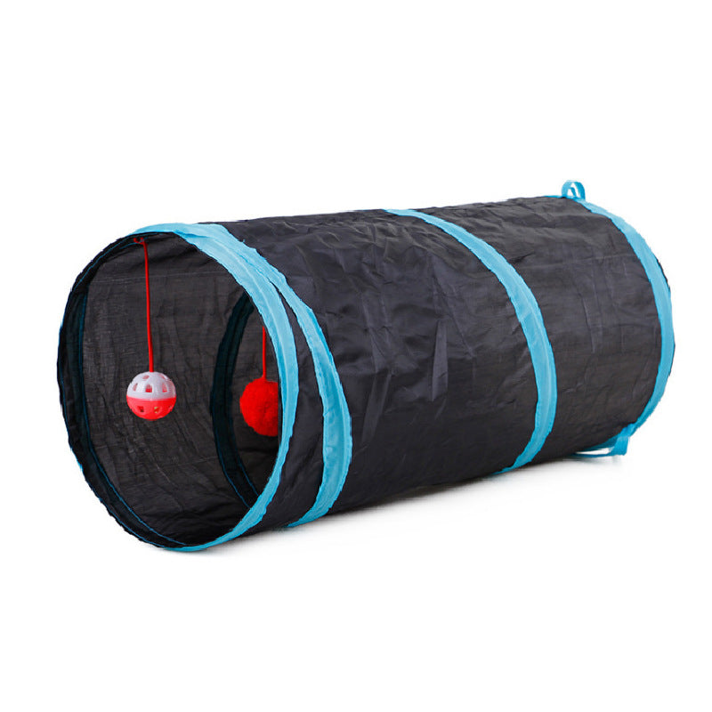 KFX-8383165 Collapsible Cat Tunnel with Interactive Balls for Play and Rest
