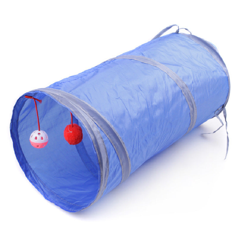 KFX-8383165 Collapsible Cat Tunnel with Interactive Balls for Play and Rest