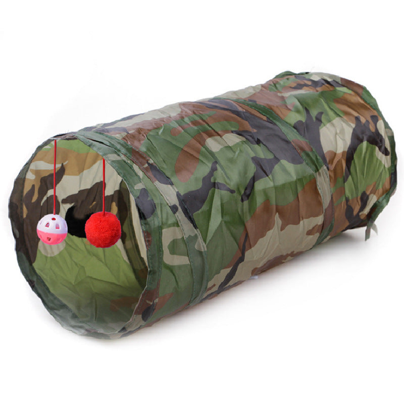 KFX-8383165 Collapsible Cat Tunnel with Interactive Balls for Play and Rest