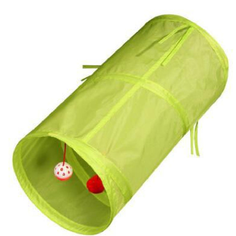 KFX-8383165 Collapsible Cat Tunnel with Interactive Balls for Play and Rest
