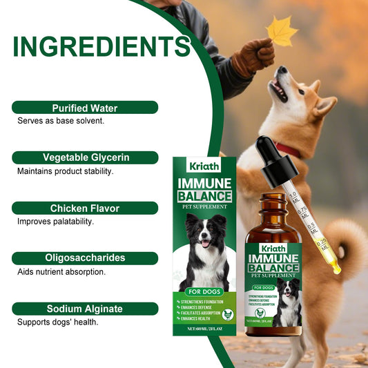 KFX-8383933 Canine Immune Support Herbal Drops - 60 ml with Chicken Flavor and Natural Ingredients