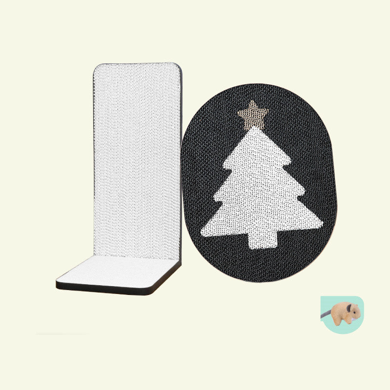 KFX-8384061 Christmas Cat Scratch Board with Various Designs and Mouse Toy