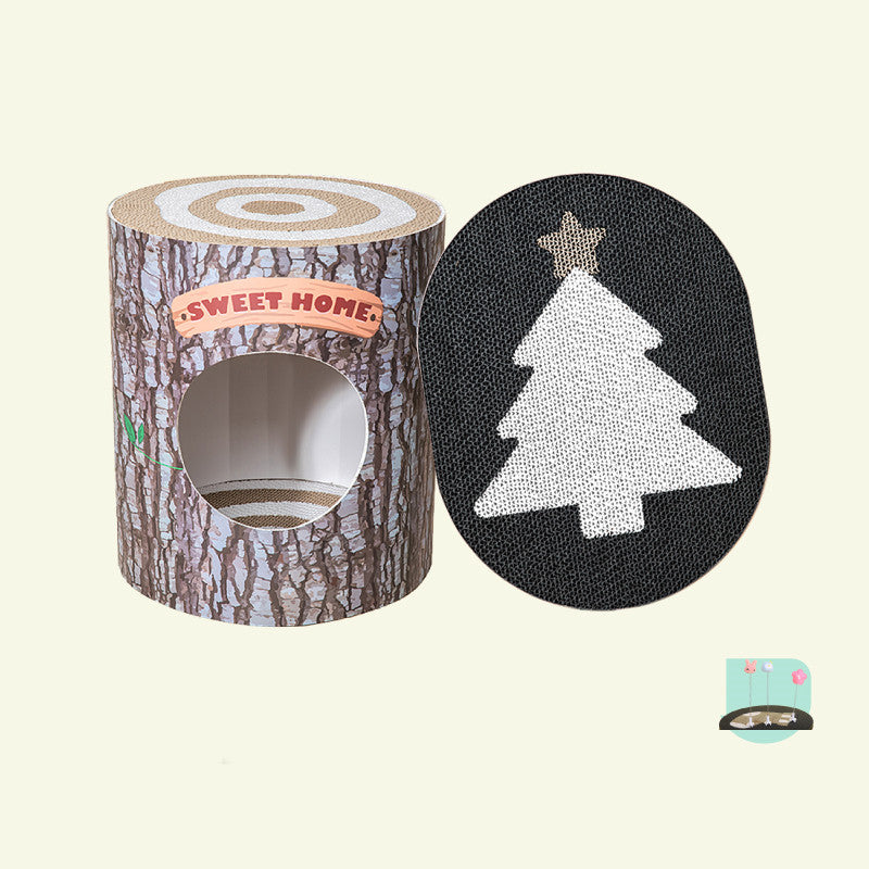 KFX-8384061 Christmas Cat Scratch Board with Various Designs and Mouse Toy