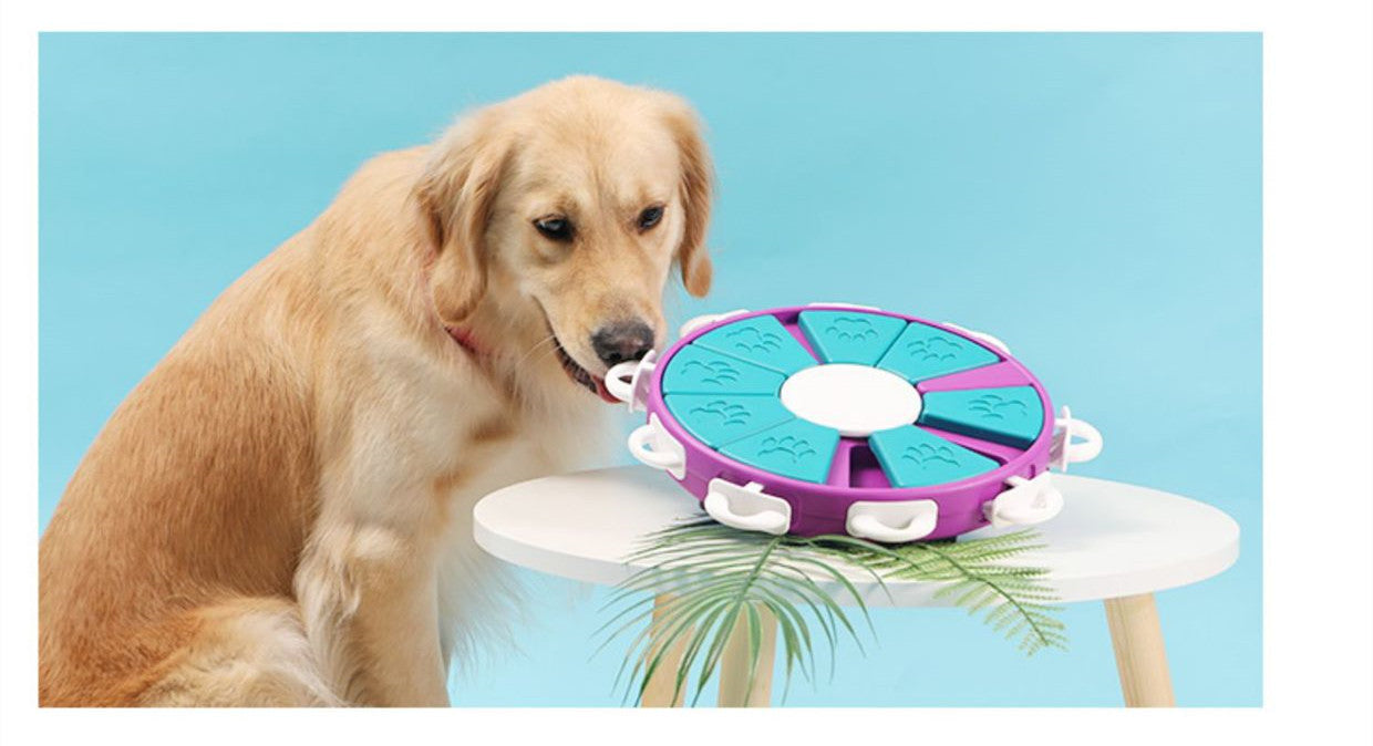 KFX-8384701 Interactive Dog Puzzle Feeder Toy for Puppies and Medium Dogs - Snack Dispenser with 9 Compartment Game